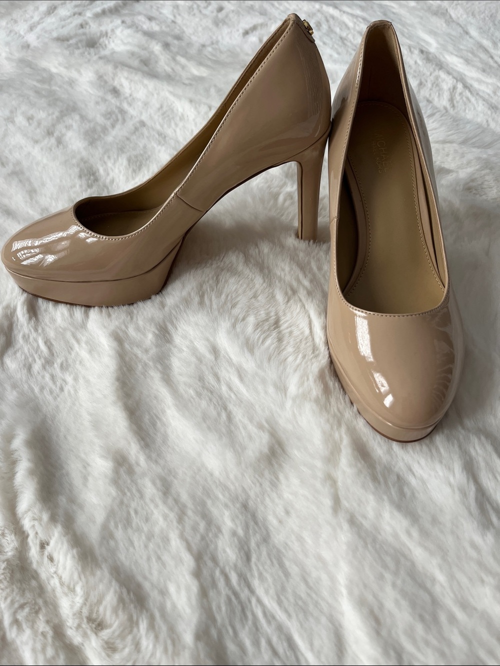 MICHAEL Michael Kors Nude Patent Platform Pumps
